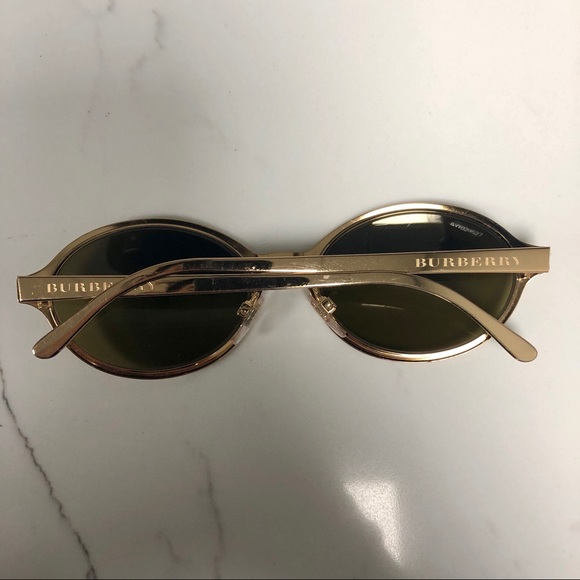 BURBERRY Vintage Gold Frame Oval Sunglasses - Picture 4 of 8